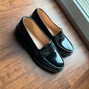 J. Crew Shiny Black Loafers for Women